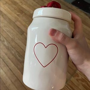 Rae Dunn Canister with Red Heart - Medium